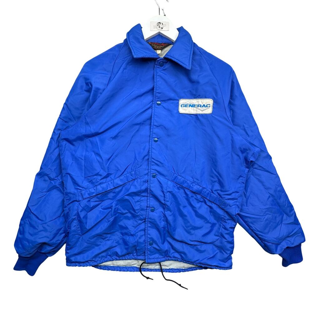Vintage 80s Pla Jac Dunbrooke Generac Windbreaker Jacket Mens Medium Snap Coach